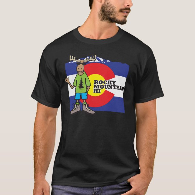 Colorado Hiking Moose T Shirt (Framsida)