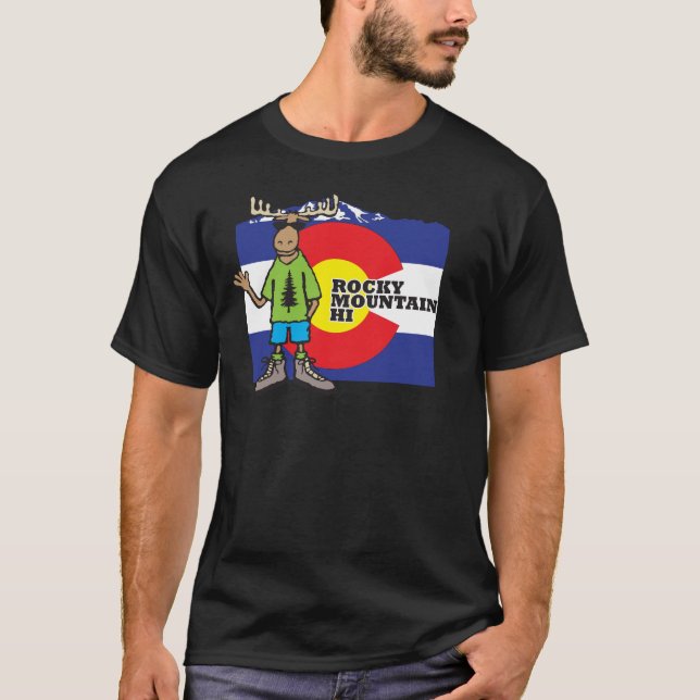 Colorado Hiking Moose T Shirt (Framsida)