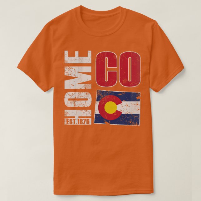 Colorado Home CO 1876 Statlig flagga T Shirt (Design framsida)