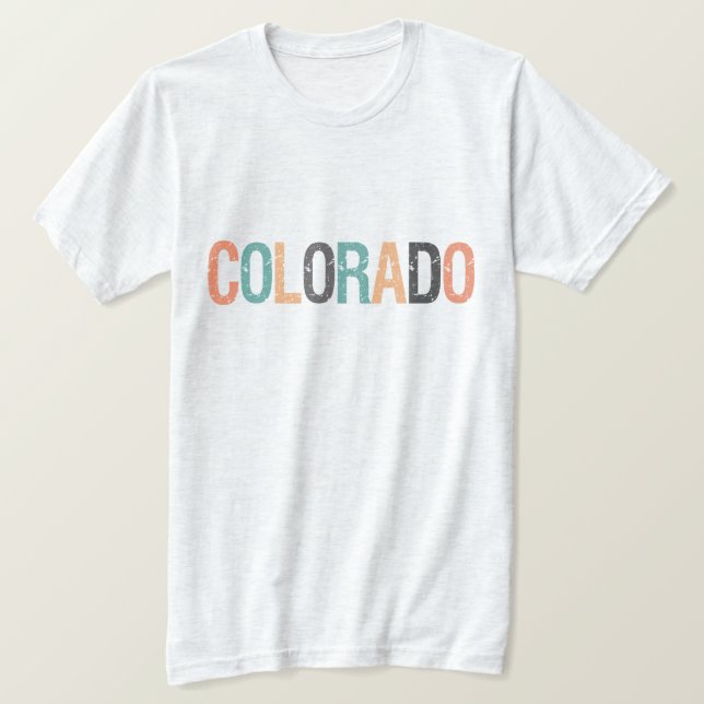 Colorado i avbländad färg-bokstav tee (Design framsida)