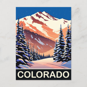 Colorado i snö, vintage resematerial vykort