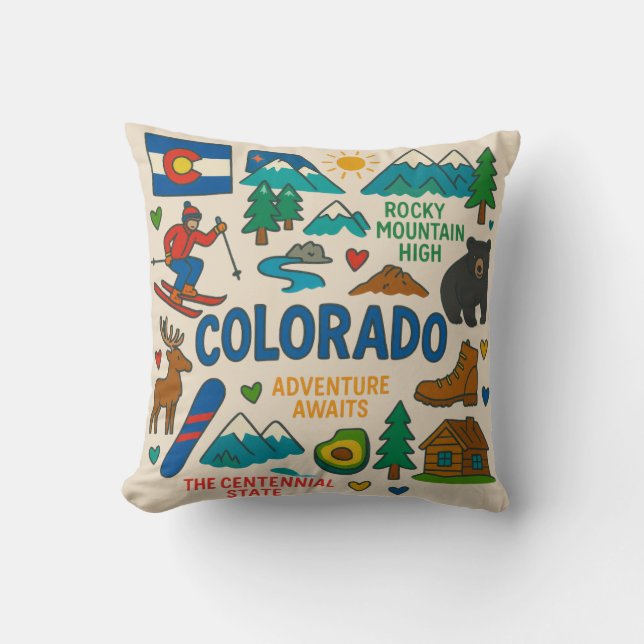 Colorado-ikoner Kudde (Framsida)