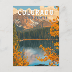 Colorado Illustrerad Resa Konst Vintage Vykort