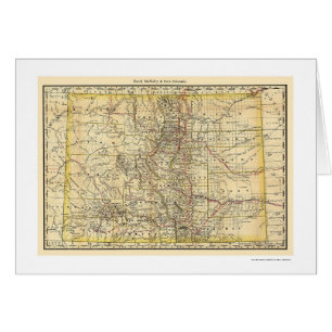 Colorado järnvägkarta 1879 hälsningskort