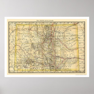 Colorado järnvägkarta 1879 poster