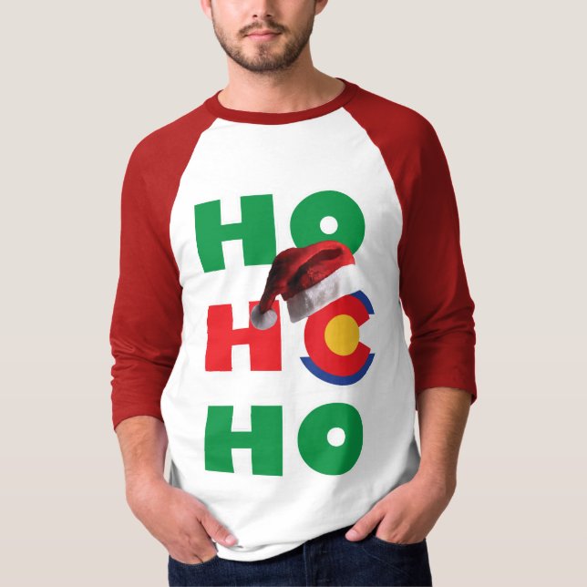 Colorado jul Santa Hat Ho Ho Ho T Shirt (Framsida)