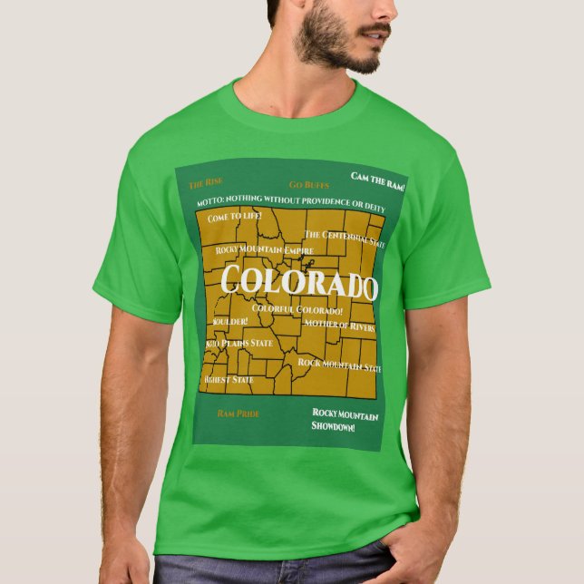 Colorado karta design T-Shirt (Framsida)