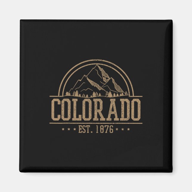 Colorado - Klippiga bergen Est. 1876 Vandring Utom Magnet (Framsidan)