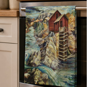 Colorado Klippiga bergen Flod Crystal Mill Kökshandduk