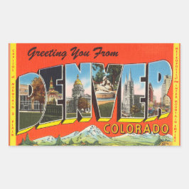 Colorado, Lakan av 4 Denver-klistermärken Rektangulärt Klistermärke