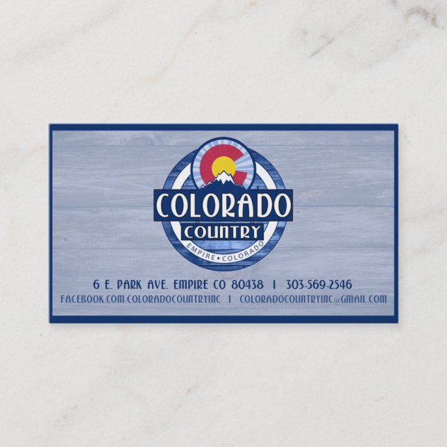 Colorado Land biz-kort Visitkort (Framsida)