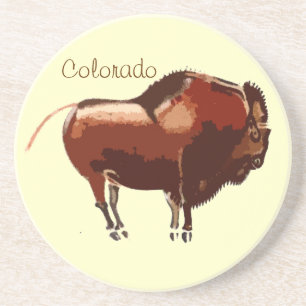 Colorado Målade Bison Sandstens Coaster Underlägg