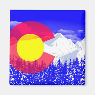Colorado Mountain Flagga Magnet