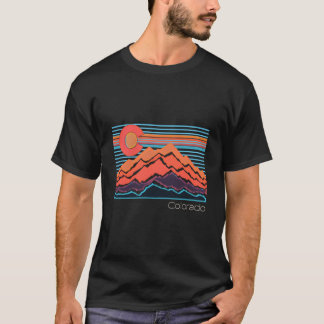 Colorado Mountain Landscape And Flag T Shirt