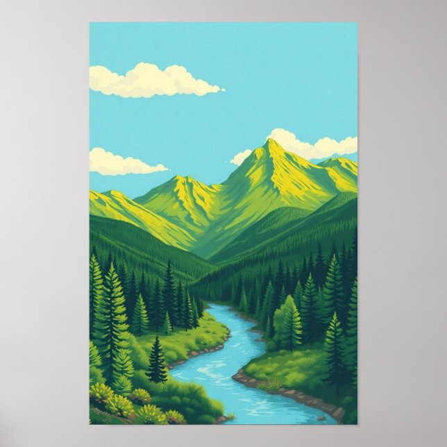 Colorado Mountain Landscape wall art Poster (Framsidan)