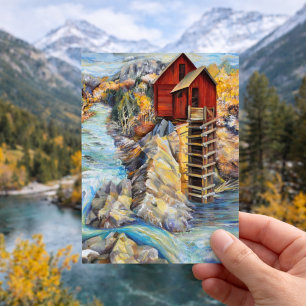 Colorado Mountain Mill Vattenfall Landskap Vykort
