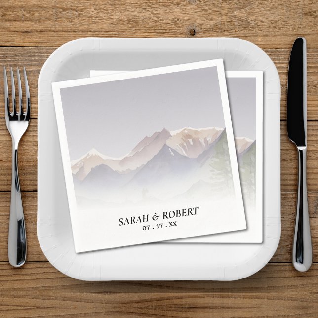 Colorado Mountain Range Bröllop Pappersservett (Colorado Mountain Range Wedding Napkins)