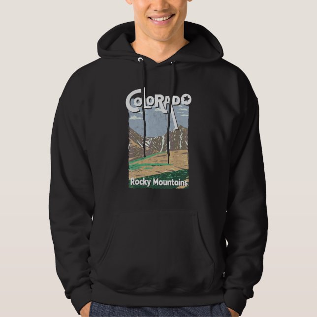 Colorado Mountain State Rocky Mountains Skidåkning Hoodie (Framsida)