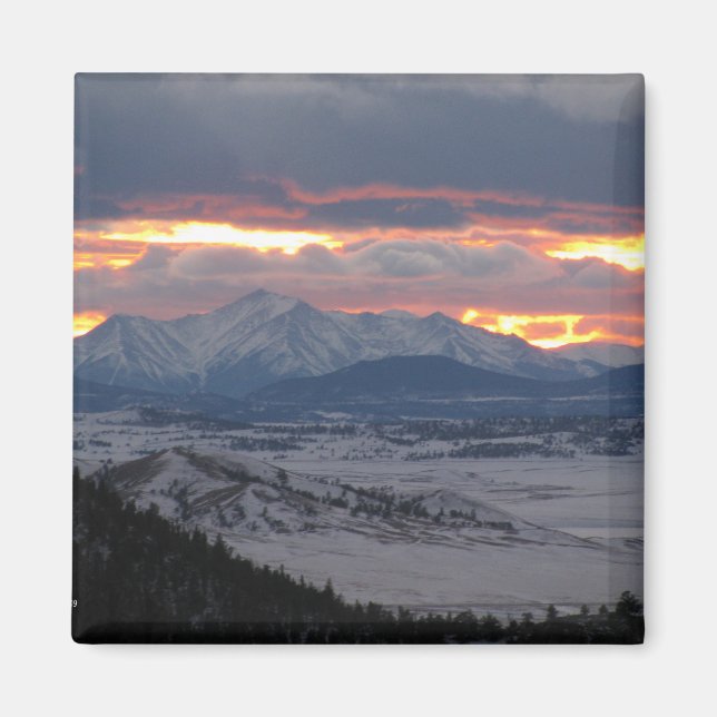 Colorado Mountain Sunset Magnet (Framsidan)