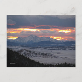 Colorado Mountain Sunset Postcard Vykort