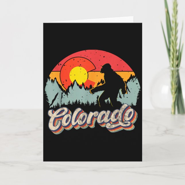 Colorado Mountain Vandring Bigfoot Camping Retro 8 Kort (Framsida)