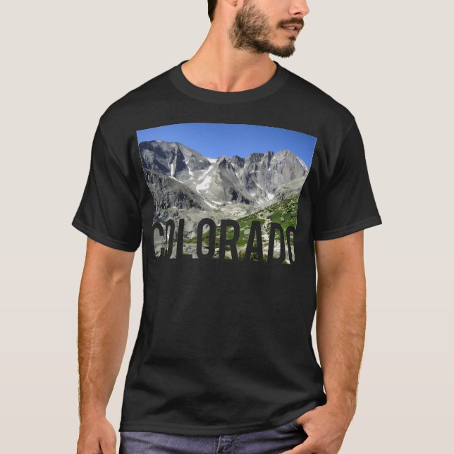 Colorado Mountains Baseball Sleeve T Shirt (Framsida)