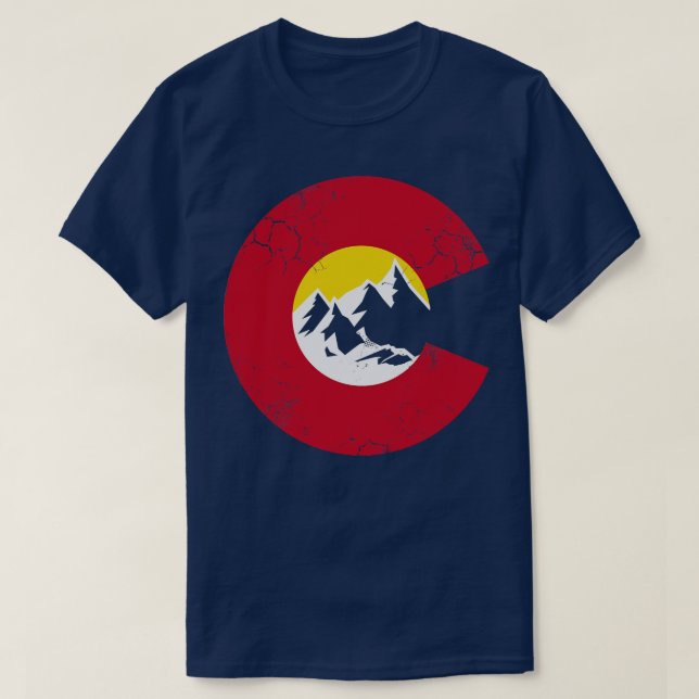 Colorado Mountains Flagga T Shirt (Design framsida)