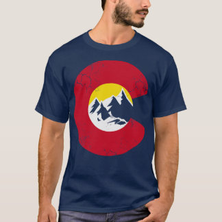 Colorado Mountains Flagga T Shirt