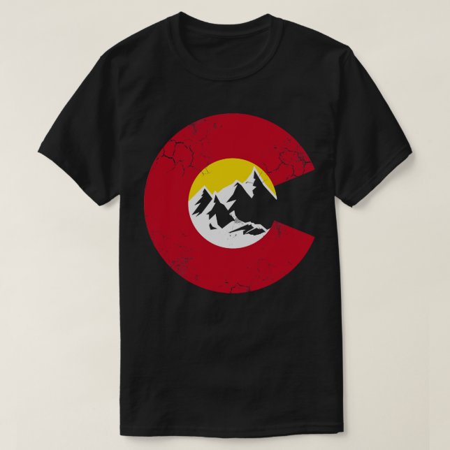 Colorado Mountains Flagga T Shirt (Design framsida)