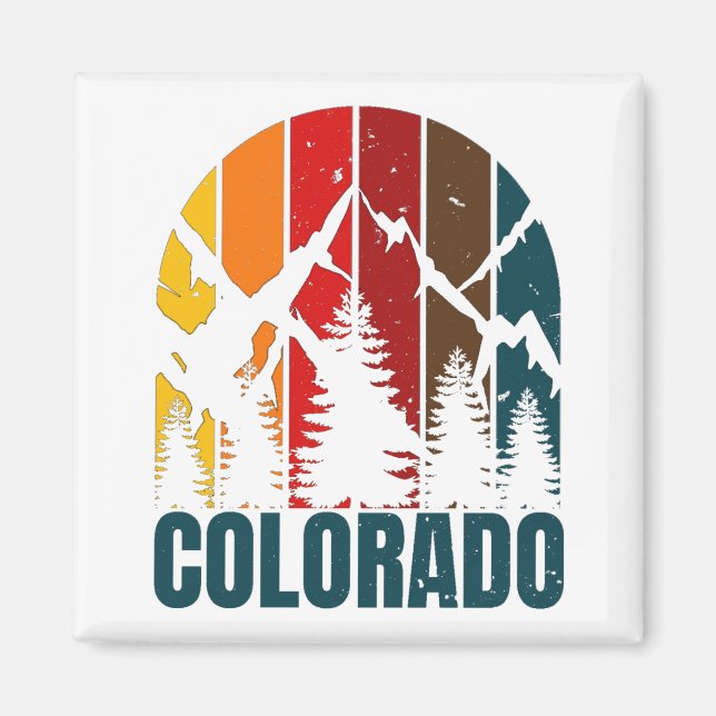 Colorado Mountains Retro Magnet (Framsidan)