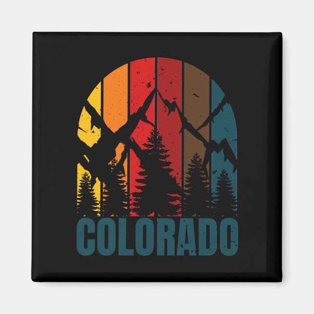 Colorado Mountains Retro Magnet (Framsidan)
