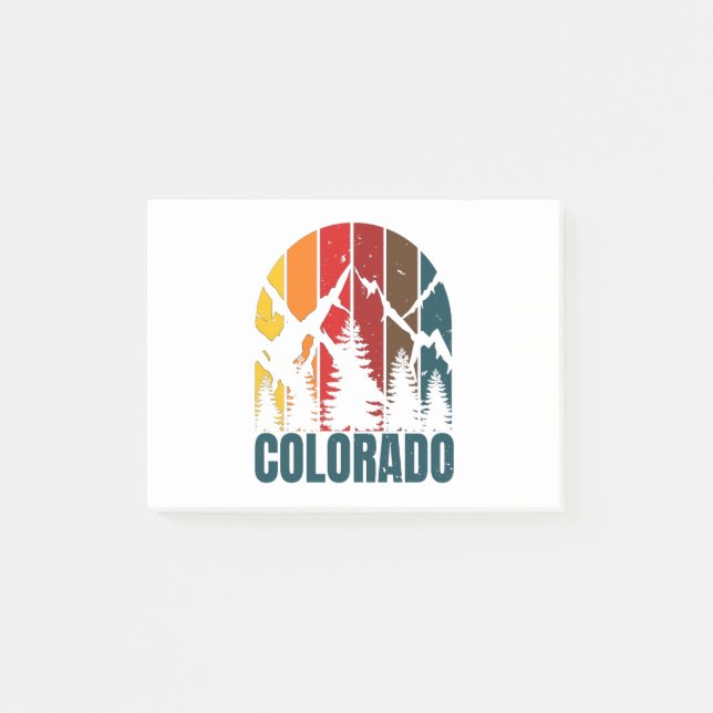 Colorado Mountains Retro Post-it Block (Framsida)