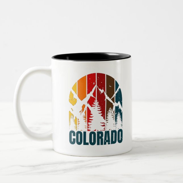 Colorado Mountains Retro Två-Tonad Mugg (Vänster)