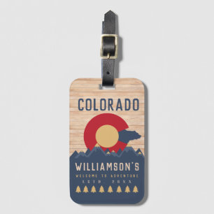 Colorado Mountains Vintage Co Flagga Bagagebricka