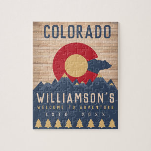 Colorado Mountains Vintage Co Flagga Pussel