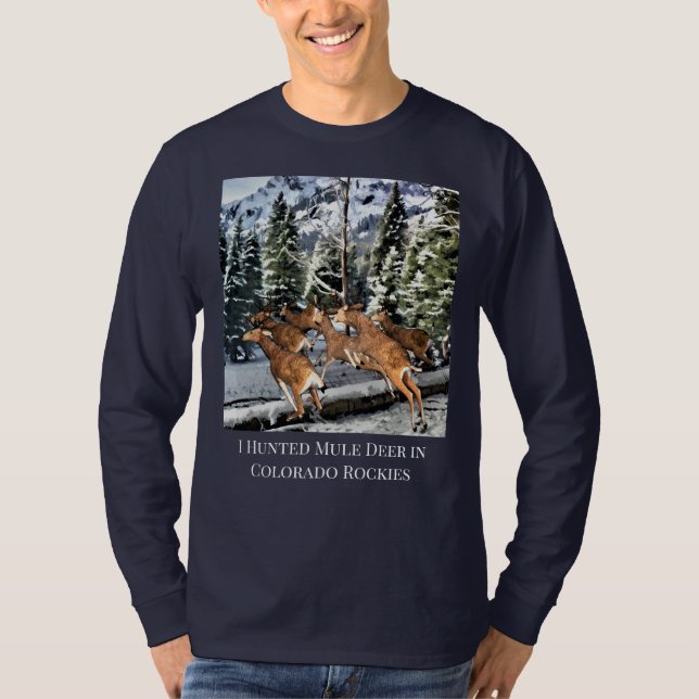 Colorado Mule Hjort Hunting Manar T Shirt (Framsida)