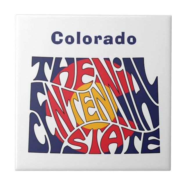 Colorado Nickname Ord Art Kakelplatta (Framsidan)