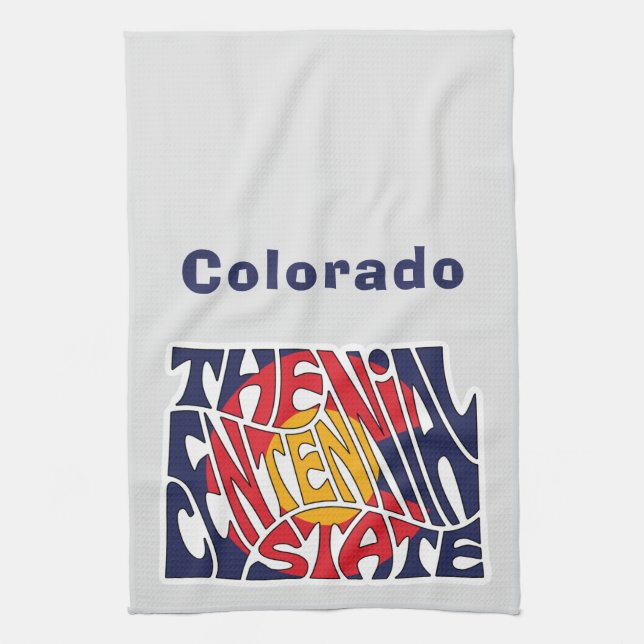 Colorado Nickname Ord Art Kökshandduk (Vertikal)