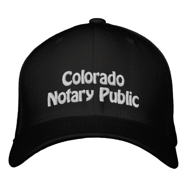 Colorado Notary Public Embroized Baseball Cap Broderad Keps (Framsida)