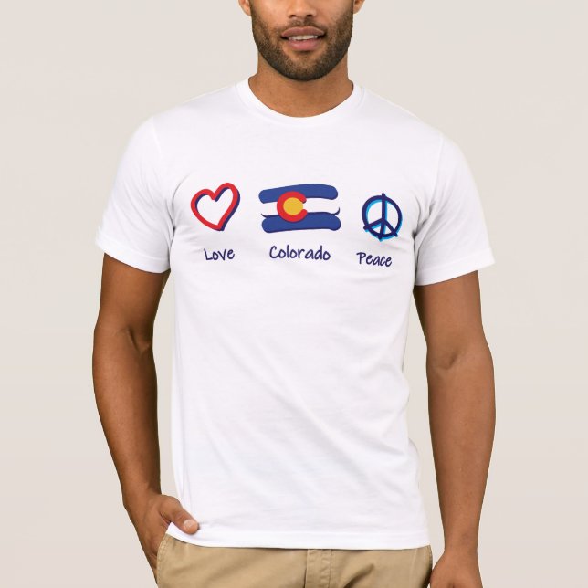 Colorado Peace Kärlek Colorado T Shirt (Framsida)