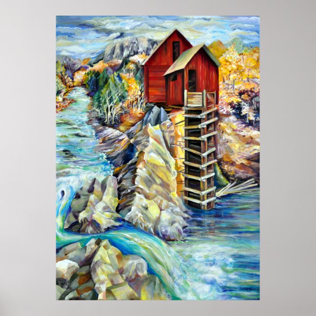Colorado Picturesque Scenery, Crystal Old Mill Poster (Framsidan)