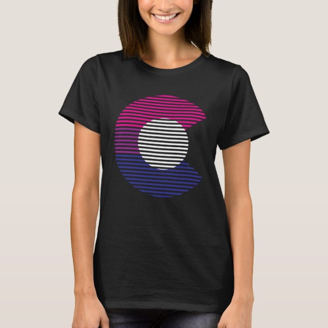 Colorado Pride Stat C Bisexuell Flagga T Shirt (Framsida)