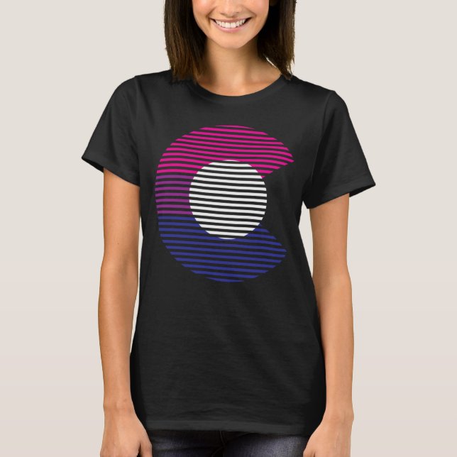 Colorado Pride State C Bisexual Flagga T Shirt (Framsida)