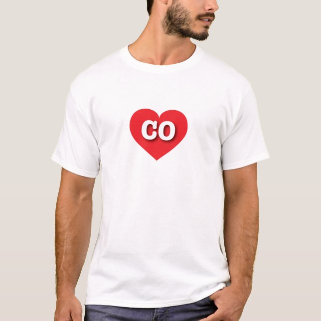Colorado Red Heart - I kärlek CO T Shirt (Framsida)