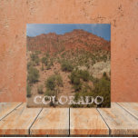 Colorado Red Sten Ligcape Kakelplatta<br><div class="desc">Keramiskt plattor med en scenisk,  landskapsmässig foto av färgstarka,  röda sten-formationer av westernt färgtillstånd. Markera din ruta storlek. Gör en underbar resande souvenir-trivet!</div>