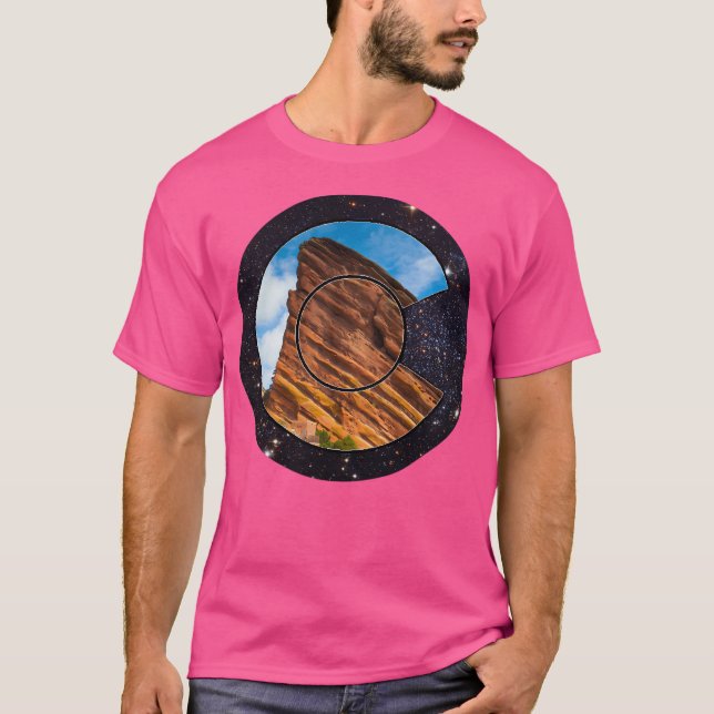 Colorado Red Sten Stars Logotyp T Shirt (Framsida)
