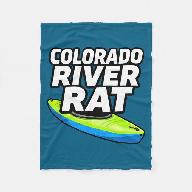 Colorado River Rat Kajak Vitvatten Fleecefilt (Framsidan)