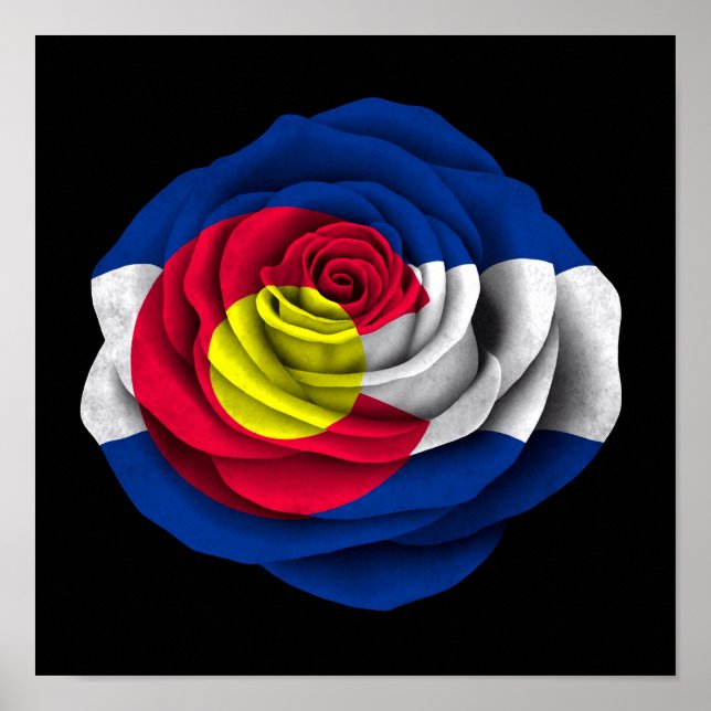 Colorado Ro Flagga on Black Poster (Framsidan)