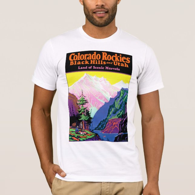 Colorado Rockies ~ Black Backe och Utah Tee Shirt (Framsida)