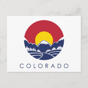 Colorado Rocky Mountain Statlig flagga Vykort